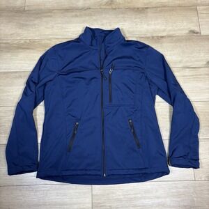 Swiss Tech Men's Navy Blue Full Zip Jacket Size Large 42 /44 Zip Pocket Thermal